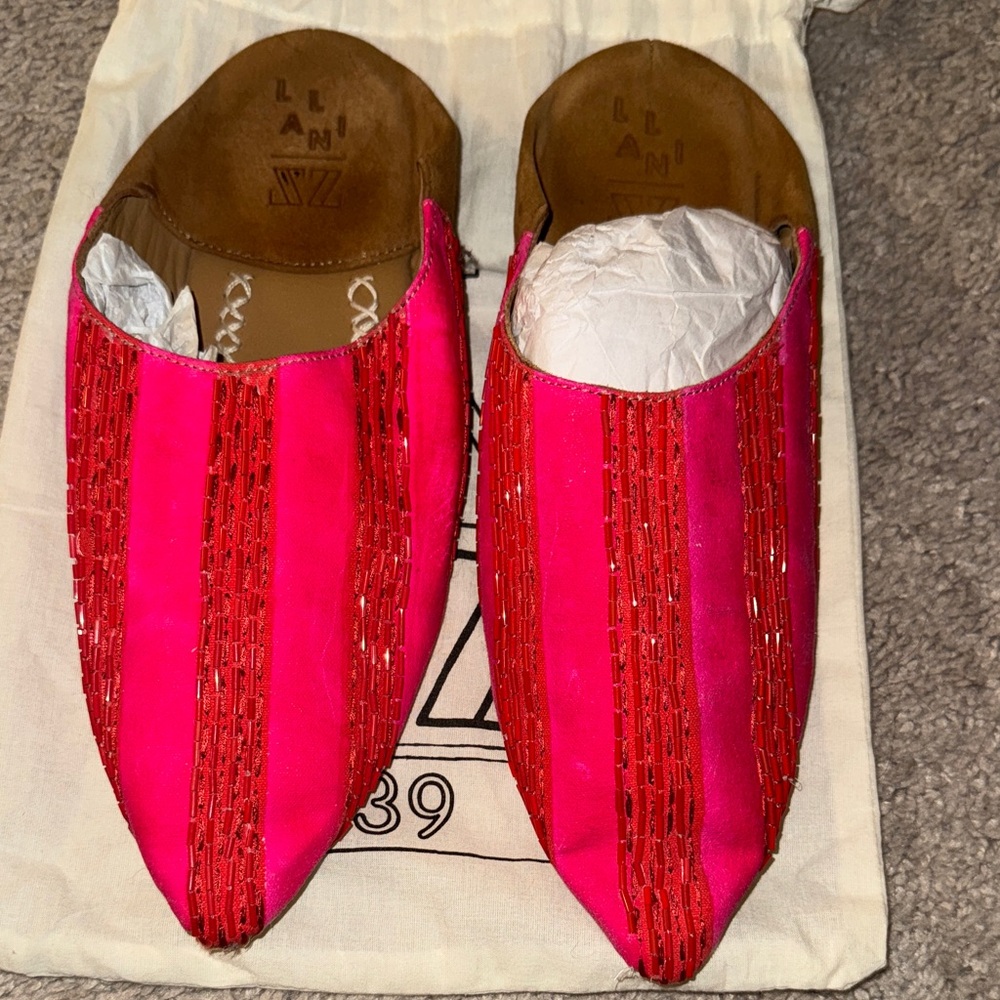 Llani handcrafted beaded slides